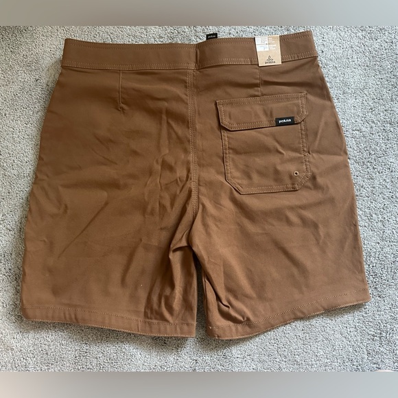 Prana Men’s Stretch Zion Hybrid Short II Size 32 in Sepia 7” inseam Sustainable - Picture 8 of 10